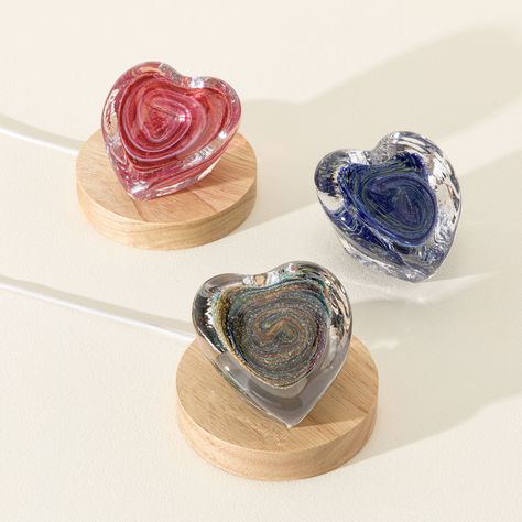 You'll love how this gemlike glass heart catches and colors the natural light. Handmade in Canada, it hangs easily in any window. Cremated Remains, Birthday Book, Geode Art, Small Tins, Best Stocking Stuffers, Color Swirl, Birthstone Colors, Garden Art Sculptures, Crushed Glass