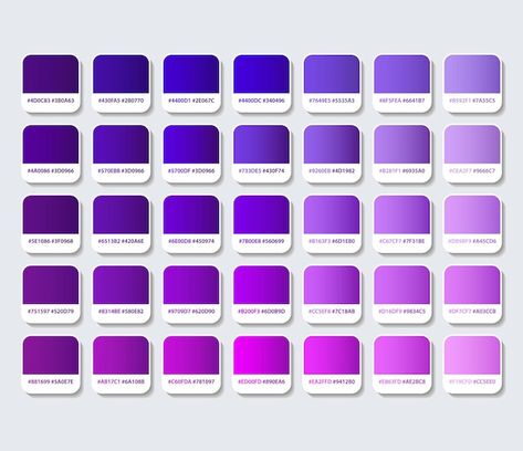 Vector violet and blue color palette wit... | Premium Vector #Freepik #vector #color-code #color-guide #color-chart #pastel-template Violet Paint Colors, Purple Color Chart, Pantone Color Chart, Blue Color Palette, Color Schemes Colour Palettes, Dslr Background Images, Blue Colour Palette, All Things Purple, Aesthetic Colors