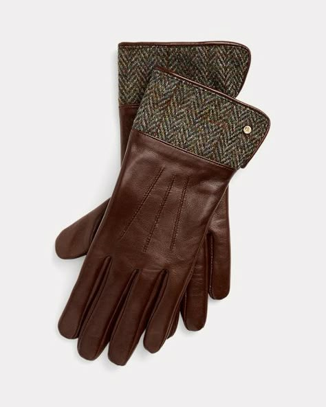 Wool Tweed & Sheepskin Gloves Leather Gloves Winter, Sheepskin Gloves, Womens Hats, Winter Gloves, Sheep Leather, Autumn Style, Tweed Fabric, Clothes Horse, Winter Essentials