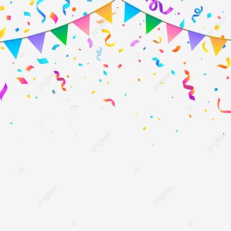 Monochrome Party, Happy Birthday Flag, Pink Bunting, Birthday Vector, Party Vector, Paper Vector, Paper Bunting, Birthday Flags, Colorful Confetti