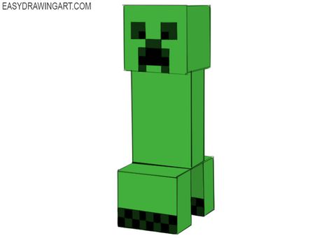 How to Draw Creeper | Easy Drawing Art Creeper Minecraft Drawing, Creeper Drawing, Drawing Minecraft, Minecraft Drawings, Creeper Minecraft, Drawing Face, Cute Ideas, Minecraft Art, Guided Drawing