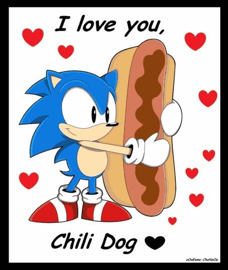 Sonic classic love chilidog Sonic Chili Dog, Chilli Dogs, Chili Dog, Classic Sonic, Chili Dogs, Classic Love, Sonic Funny, Sonic Fan Characters, Sonic Art