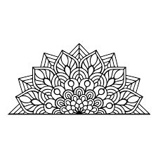 Wall Sticker Half Mandala Life | MuralDecal.com Half Mandala, Hamsa Art, Metal Drawing, Mandala Ideas, Sun Mandala, Flower Pattern Drawing, Easy Mandala Drawing, Muster Tattoos, Art Studio Design