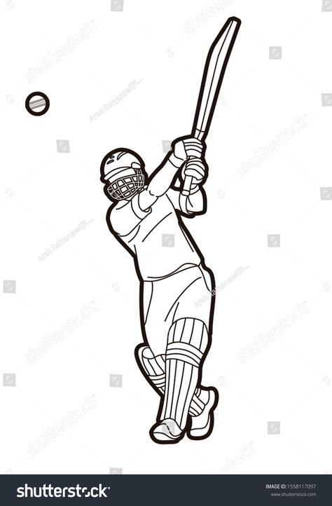 Cricket batsman sport player action cartoon graphic vector #Ad , #ad, #sport#player#Cricket#batsman Cricket Cartoon Art, Cricket Drawing Easy, Cricket Cartoon, Cricket Batsman, Action Cartoon, Doodle Diary, Scilly Isles, Sports Painting, Ball Drawing