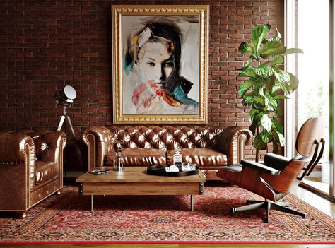 Brown Leather Chesterfield Living Room, Chesterfield Chair Living Room, Chesterfield Living Room Ideas, Chesterfield Sofa Office, Chester Sofa Living Rooms, Chesterfield Sofa Living Room Modern, Leather Chesterfield Sofa Living Room, Boho Living Room Layout, Chesterfield Sofa Living Room Ideas