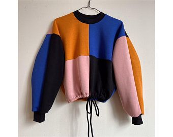 Hungarian handmade design stuff by Kitti Laposa by Feelinkita Budapest Fashion, Velvet Swimsuit, Basic Sweatshirt, Color Block Sweater, Crop Sweatshirt, Wide Sleeves, Etsy Fashion, Handmade Design, Cropped Sweater