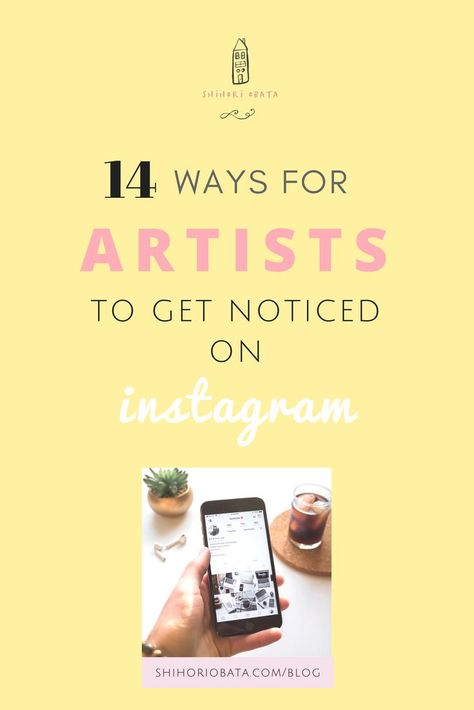 How to Grow Your Art Instagram Page: 14 Ways for Artists to get noticed on Instagram, Promote your art on Instagram by following this step-by-step guide. Read more here. // #instagram #instagramtips #art #artblog Creative Names For Art Page, Name For Art Page, Art Instagram Page, Instagram For Artists, Art Business Ideas, Tips For Artists, Marketing Art, Name For Instagram, Instagram Hacks