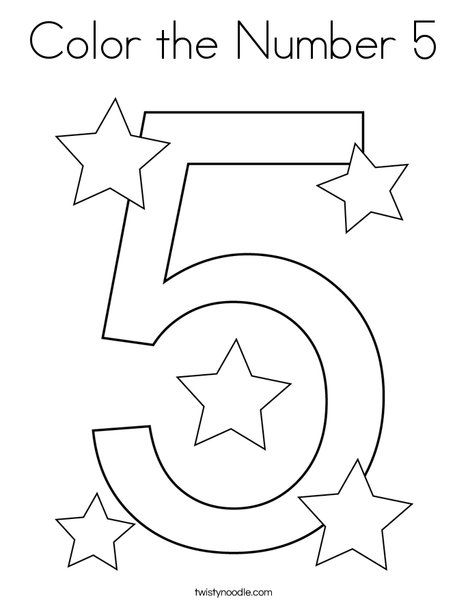 Color the Number 5 Coloring Page - Twisty Noodle Preschool Number Worksheets, Free Printable Numbers, Twisty Noodle, Preschool Coloring Pages, Teaching Numbers, Numbers Preschool, Printable Numbers, Number Worksheets, Math Activities Preschool