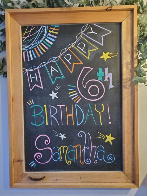 Whiteboard Birthday Ideas, Birthday Countdown Chalkboard Art, Birthday Chalkboard Art Ideas, Happy Birthday On Chalkboard, Happy Birthday Black Board, 18th Birthday Chalkboard Sign, Happy Birthday Blackboard Ideas, Birthday Party Chalkboard Sign, Chalk Birthday Sign