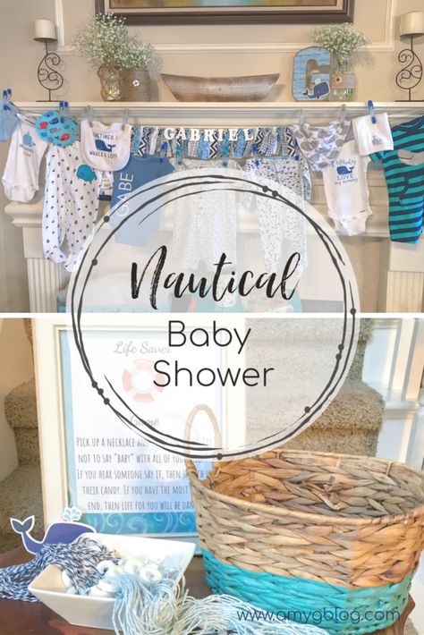 A Nautical Baby Shower Ahoy Its A Boy Baby Shower Ideas, Coastal Baby Shower Theme, Nautical Baby Shower Food, Beach Baby Shower Theme, Sea Baby Shower Theme, Ocean Baby Shower Theme, Nautical Baby Shower Boy, Shark Baby Shower, Ocean Baby Showers