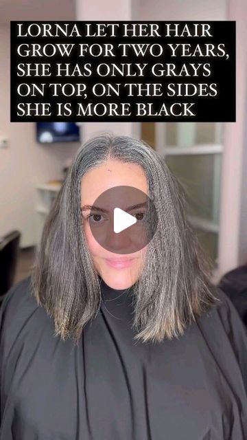 Silver people 👩‍🦳 on Instagram: "Tag a friend with grays 🤍🤍🤍👊🏻
Reposted from @color_by_juan" Gray Hair With Dark Underneath, Graying Brunette Hair, Gray Hair With Black Highlights, Gray Hair Tan Skin, Grey Hair Brown Eyes, Highlights For Graying Hair Brunettes, Color Rinse On Gray Hair, Grey Hair Makeup Looks, Dark Ash Grey Hair Color