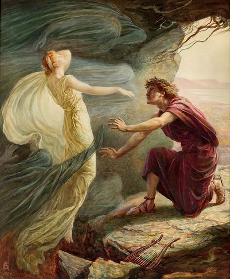 https://flic.kr/p/Rs2PFN | sparkes, catherine adelaide - Orpheus and Euridice | Catherine Adelaide Sparkes  1842-1910  Groot-Brittannië Mythology Paintings, Greek Paintings, John William Waterhouse, Greek And Roman Mythology, Greek Mythology Art, Roman Mythology, Mythology Art, Greek Art, Greek Myths