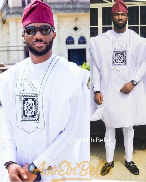 White Agbada Styles Men, Agbada Styles Men, White Agbada, African Mens Wear, Groomsmen Outfit, Dashiki For Men, Groomsmen Outfits, Groom Groomsmen, Cap White