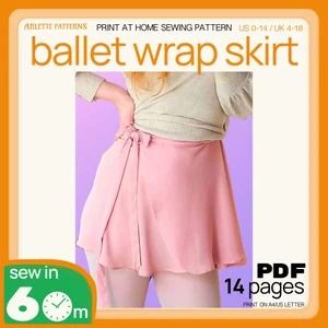 ArlettePatterns - Etsy Ballet Skirt Pattern, Chiffon Skirt Pattern, Mini Skirt Sewing, Mini Skirt Sewing Pattern, Mini Skirt Pattern, Ballet Wrap Skirt, Wrap Skirt Pattern, Flowy Mini Skirt, Skirt Sewing Pattern