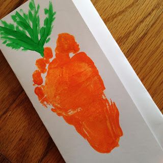 Carrot Handprint Craft, Carrot Footprint Craft, Footprint Carrot, Alphabet Footprints, Shepherd Nursery, Easter Food Crafts, Babysitting Crafts, April Crafts, Infant Room