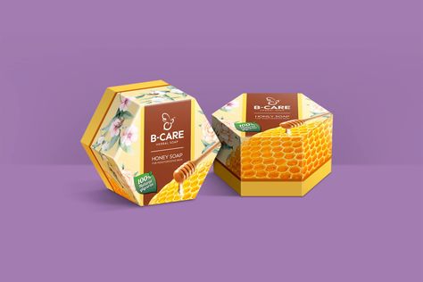 B care – Honey Soap – Packaging Of The World Honey Box Packaging Design, Honey Soap Packaging, Herbal Soap, Honey Soap, Soap Packaging, Soap Boxes, Beauty Packaging, Creative Packaging Design, Design Concept