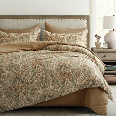 Boho Paisley Medallion Duvet Cover Set Traditional Antique Rug Vintage Damask Bohemian Pattern Bedding Elegant Boteh Tapestry Egyptian-Quality Cotton Satin, Copper Green Size: Twin Duvet Cover + 1 Queen Sham | Darby Home Co Schermbeck Copper / Kale Green / Caramel Pima 3 Piece Duvet Cover Set Pima Cotton / Sateen | Wayfair | Home Decor Sweety Pie, Paisley Duvet, California King Duvet Cover, Cotton Comforter Set, Patterned Bedding, Green Home Decor, Reversible Duvet Covers, Cotton Comforters, Down Comforter