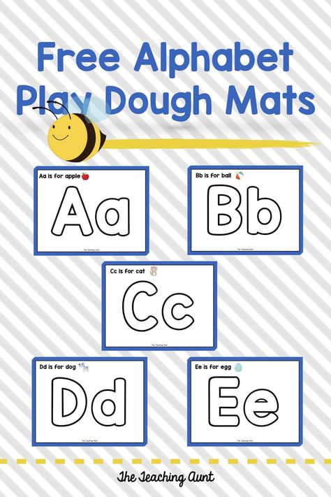 Alphabet Playdough Mats - The Teaching Aunt Play Dough Alphabet Mats Free Printable, Abc Playdough Mats Free, Playdough Letter Mats, Play Doh Letters, Alphabet Playdough Mats, Playdough Letters, Printable For Preschool, Coloring Pages Alphabet, Playdoh Mats