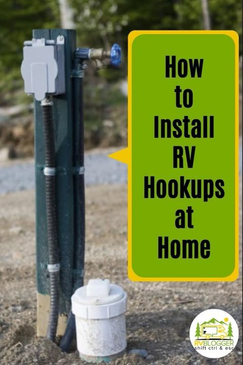 How to Install RV Hookups at Home – RVBlogger Living In Rv While Building A House, How To Build An Rv Park, Carport Makeover Before And After, Private Campground Ideas, Rv Outdoor Decorating, Rv Hookups, Camper Maintenance, Camper Diy, Rv Camping Tips