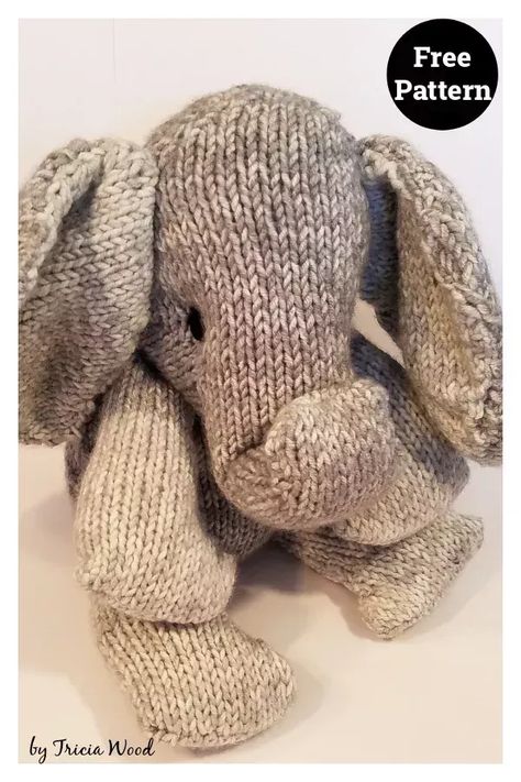 6 Amigurumi Elephant Free Knitting Pattern Baby Boy Knitting Patterns Free, Elephant Soft Toy, Knitting Abbreviations, Bear Patterns Free, Knitted Toys Free Patterns, Knitted Teddy Bear, Baby Boy Knitting Patterns, Animal Knitting Patterns, Knitting Patterns Toys