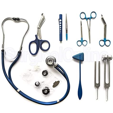 Amazon.com: 9 Piece Medical Diagnostic Kit in Blue Ideal for EMT, Nursing, Surgical, EMS and Medical Student (Blue): Industrial & Scientific Medical Tools Aesthetic, Medical Tools, Medical Needles, Nurse Kit, Surgical Tools, Surgery Tools Medical, Nursing School Supplies, Medieval Medical Tools, Surgical Tools Instruments