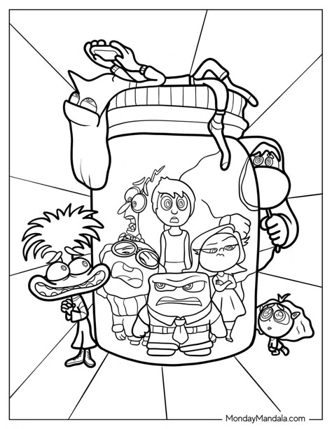 28 Inside Out Coloring Pages (Free PDF Printables) Inside Out Coloring, Inside Out Coloring Pages, Disney Coloring Sheets, Movies Cartoon, Inside Out Characters, Blue Tissue Paper, Inside Out 2, Batman Wallpaper, Coloring Page Ideas