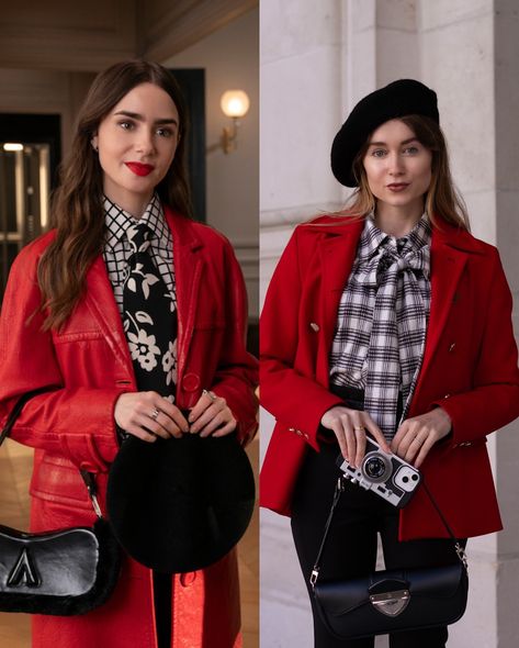 Emily in Paris inspired outfit ♥️👩‍🎨 a touch of Parisian red + beret Comment PARISIAN below to receive a DM with the link to shop similar pieces on my LTK ⬇ https://liketk.it/4PVx6 My top is @ivycityco 🍁 code JULIQUE15 for 15 % off *a.d Follow @la.julique for more Emily in Paris outfit inspo 🫶 #emilyinparis #emilyinparisoutfit #emilyinparisseason4 #emilyinparisfashion #parisianoutfit #beret Emily In Paris Red Outfit, Emily In Paris Best Outfits, Emily In Paris Inspired Outfits, Midlife Reinvention, Emilyinparis Outfits, Emily In Paris Fashion, Fall Thrift, Emily In Paris Outfits, Lily Collins Style