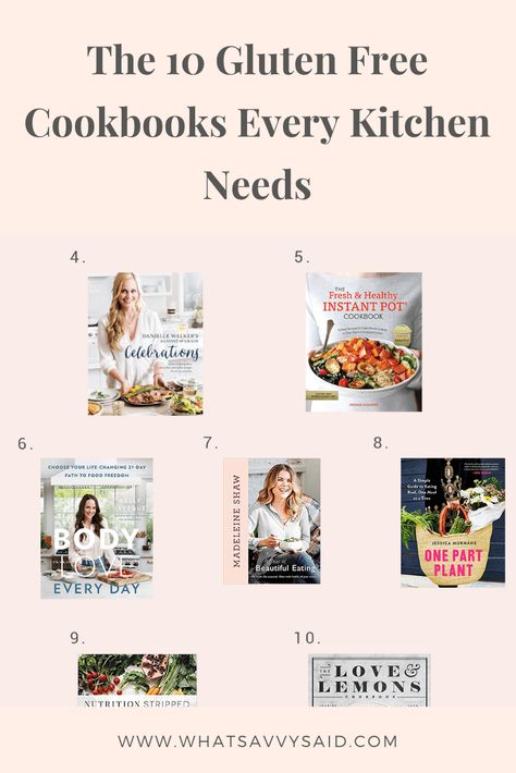 Going gluten free and still not sure what to cook? Today on the blog, I'm sharing my top 10 gluten free cookbook picks every kitchen needs. Read more at https://www.whatsavvysaid.com/best-gluten-free-cookbook-my-top-10-picks/ Best Cookbooks 2022, California Chicken, Perfect Quinoa, Health Game, Gluten Free Cookbooks, Against All Grain, Going Gluten Free, Brine Recipe, Breakfast Choices