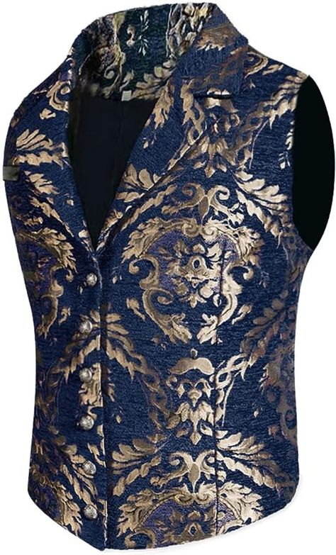 Mens Victorian Waistcoat Steampunk Jacquard Brocade Suit Vest Renaissance Gothic:
"Jacquard Polyester Blend vest with gold embroidery. Features six buttons, a V-neck, and adjustable belt. Suitable for all seasons and various occasions. Size chart provided for accurate fit. ✨ #MensFashion" Red Suit Vest, Male Corset, Victorian Waistcoat, Brocade Suits, Steampunk Vest, Gothic Party, Gothic Floral, Victorian Blouse, Dress Vest