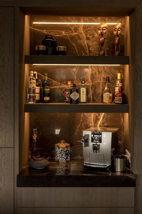 Modern Home Bar Designs, Home Bar Cabinet, Coffee Bar Station, Bar Mini, Home Bar Rooms, Modern Home Bar, Home Bar Design, Whisky Bar, Grey Bathroom