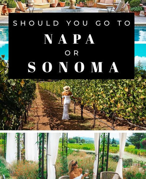 Napa vs. Sonoma: Where You Should Visit in California Wine Country Between Napa Valley and Sonoma County Winery Attire, Sonoma Itinerary, California Wine Country Vacation, Napa Valley Vacation, Destination Bachelorette, Calistoga California, Pnw Travel, Wedding Fairytale, Napa Valley Trip