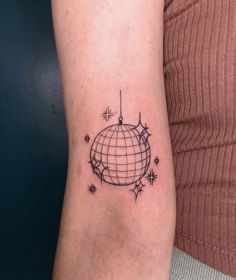 Mirrorball Tattoo, Two Of Cups, Taylor Swift Tattoo, Ear Tattoos, Theme Tattoo, Dainty Tattoos, Dream Tattoos, Little Tattoos, Simplistic Tattoos