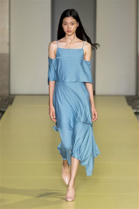 Tranquil Blue Fashion, Mika Schneider, Blue Runway, Runway 2023, Tranquil Blue, Classy Dresses, Pastel Dress, Bluish Gray, Runway Dresses