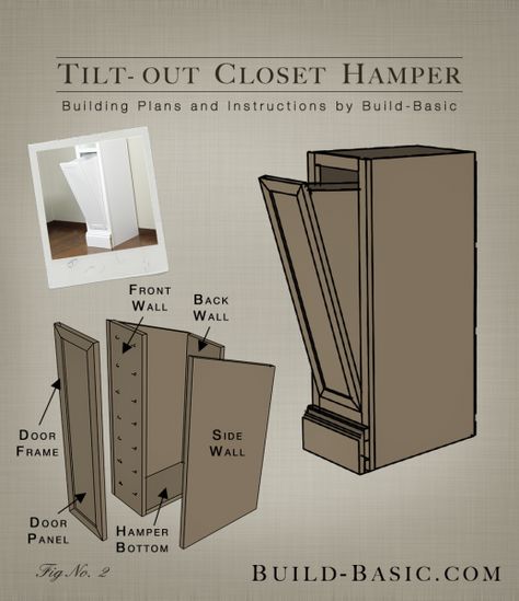 Closet Hamper, Laundry Hamper Diy, Building A Closet, Hamper Diy, Tilt Out Laundry Hamper, Laundry Chute, Laundry Room Diy, Diy Laundry, Bed Diy