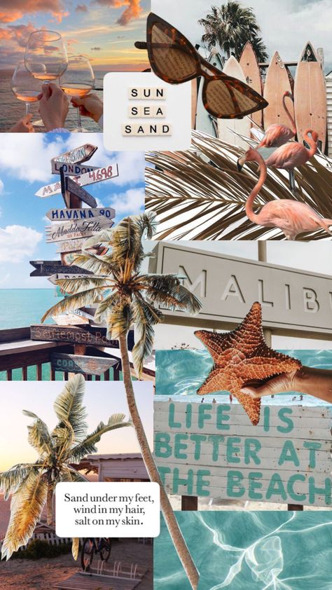 Travel Aesthetic Moodboard, Beach Social Media Design, Seaside Moodboard, Beach Aesthetic Collage, Beach Mood Board, Beach Moodboard, Aesthetics Collage, Collage Notebook, Moodboard Art