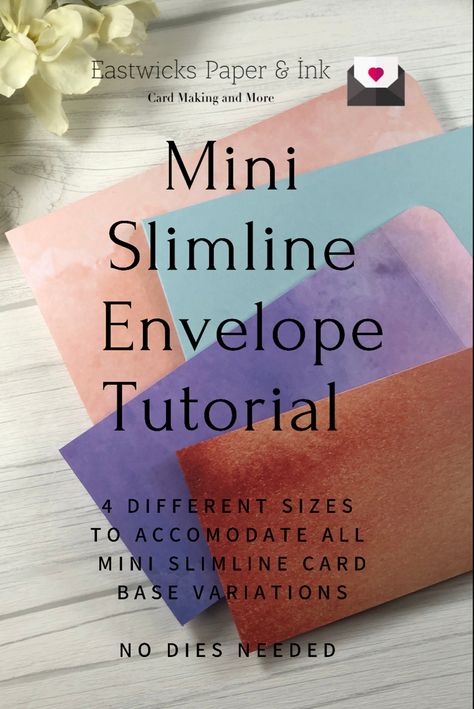 I show you how to create mini slimline envelopes in various sizes using only a paper trimmer and scoring board. Strip Cards, Envelope Tutorial, Diy Envelope, Handmade Envelopes, Paper Glue, Money Cards, Teen Birthday, Envelope Template, Card Tutorials