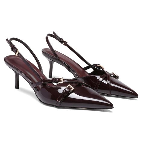 Gucci Slingback Pump, Womens Kitten Heels, Chic Shoes Women, Vintage Kitten Heels Aesthetic, Winter Work Shoes For Women, Burgundy Kitten Heels, Cute Kitten Heels, Staple Shoes For Women, Shoe Trends 2024 Women