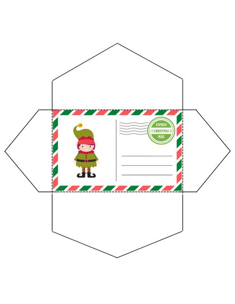 Elf On The Shelf Envelope Printable Free, Christmas Envelope Ideas, Christmas Envelopes Printable, Elf On Shelf Printables, Elf On Shelf Letter, Xmas Letter, Elf Printables, Elf Notes, Santa Mailbox