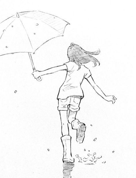 Drawing Poses Ideas, Rainy Day Drawing, Umbrella Drawing, Comics Drawing, Drawing Superheroes, Piskel Art, Comic Drawing, 캐릭터 드로잉, 수채화 그림