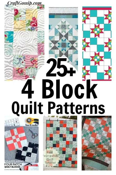 Four Patch Quilt Patterns, Patch Quilt Patterns, Hexagon Quilt Tutorial, Free Baby Quilt Patterns, 4 Patch Quilt, Traditional Quilt Patterns, Log Cabin Quilt Pattern, Four Patch, Nine Patch Quilt