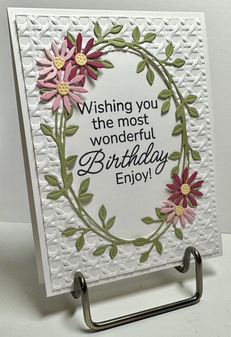 Daisy Birthday Cards, Card Craft Ideas Cardmaking, Daisy Cards Stamping Up, Stampin Up Wishes All Around Cards, Stampin Up Birthday Cards For Women 2023, Die Cut Cards Ideas, Su Birthday Cards, Stampin Up Birthday Cards For Women, Stampin Up Cards 2024