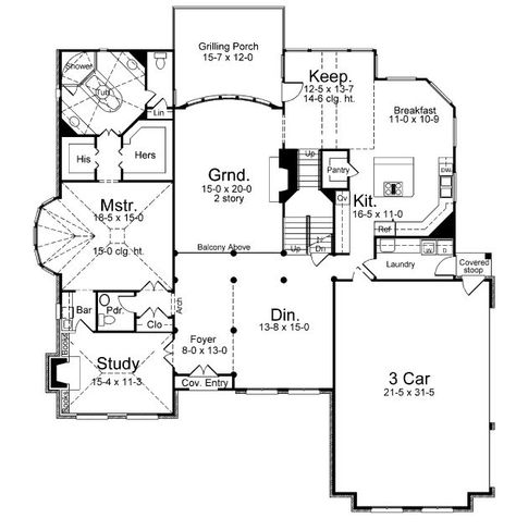 a bar attached to the Master? sounds like trouble ;) Georgian Style House, European Style House Plans, Georgian House Plans, New Modern House, Georgian Style Homes, Georgian House, Basement Windows, European Style House, Monster House Plans