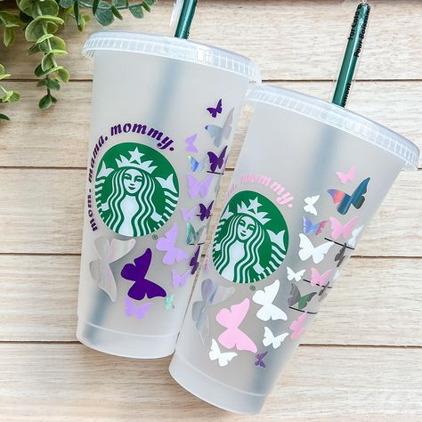 PRODUCT INFO: ‣ Authentic Starbucks cup ‣ Venti Cold Cup: 24 Fluid Ounces ‣ Reusable & Recyclable ‣ BPA Free ‣ Made in USA SWEET SAVINGS! Use this cup at any Starbucks location and save 10 cents off your drink plus 25 star rewards! (Subject to change by Starbucks) CARE INSTRUCTIONS: Our cups are designed with professional grade vinyl and extra steps are taken in the application process to ensure proper adhesion. However, the longevity of your designs is dependent on proper care. To keep your cup Butterfly Starbucks Cup, Starbucks Vinyl Cup Decals, Vinyl Starbucks Cups, Starbucks Customized Cups, Starbucks Tumbler Personalized, Starbucks Design Cups Ideas, Starbucks Cups Personalized, Starbucks Locations, Starbucks Cup Design