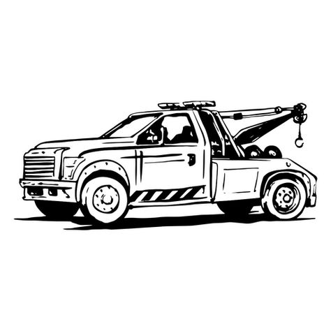 Tow truck for vehicle recovery PNG Design Tow Truck Logo Design, Tow Truck Svg, Tow Truck Tattoo, Tow Truck Drawing, Tow Truck Logo, Truck Tattoo, Illustration Realistic, Cars 2006, Towing And Recovery