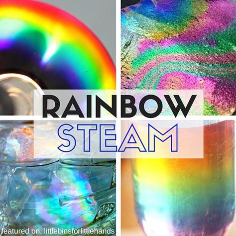 Our top 10 picks for making rainbows STEM activities you can try this Spring. Cool rainbow STEAM for home or school. Easy rainbow science ideas for kids. Stem Experiments For Kids, Science Ideas For Kids, Spring Science Activities, Easy Experiments, Stem Activities Middle School, Easter Stem, Rainbow Science, Spring Science, Space Activities For Kids