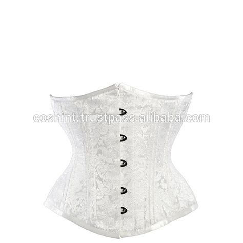 COSH INTERNATIONAL : Ci-200 Underbust White Brocade Bridal Corset Supplier  1 Piece Price $110 Wholesale Mini 10 Pcs (Price Depend On Quantity) For Order Contact Us By Following Ways : eMail : coshcorset@gmail.com Whatsapp # 00923366113737  https://lnkd.in/fh7c43s Tightlacing Corset, Under Bust Corset, Waist Trainer Vest, Corset Training, Bridal Corset, Waist Corset, Steel Boned Corsets, Steampunk Corset, Plus Size Corset