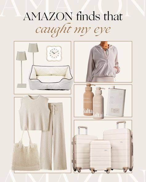 Discover the ultimate Amazon finds that caught my eye! From home essentials to beauty must-haves, fashion trends, and more cute finds, this collection has it all. Neutral Luggage, Neutral Graphic Design, Knit Matching Set, Neutral Branding, Best Travel Gadgets, Boho Branding, Style Collage, Storefront Design, Fashion Moodboard