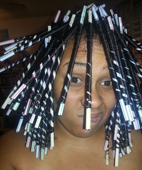 Curly Hair With Straws, Curling Hair With Straws, Straw Set Curls, Straw Set Natural Hair, Foil Curls, Straw Curls, Cute Curls, Pencil Curls, Transitioning Hair