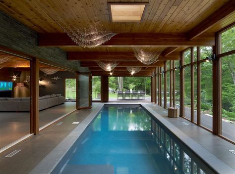 Hudson Valley Country House | Fractal Construction LLC | Archinect Small Indoor Pool, Indoor Swimming Pool Design, Moderne Pools, Indoor Pool Design, Piscina Interior, Indoor Pools, Luxury Swimming Pools, Pool Room, Indoor Swimming Pool