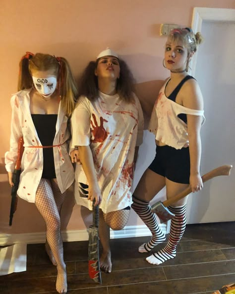 Want to match with your besties this Halloween? Here, 40 three-person Halloween costume ideas to get all the spooky inspo flowin'. Scary Halloween Trio Costumes, Halloween Costumes For Trios Scary, Trio Scary Halloween Costumes, Triple Costume Ideas Halloween, Halloween Costume For Three People, Matching Halloween Costumes Trio, Scary Trio Halloween Costumes, 3 Person Halloween Costume Ideas, Halloween Costumes Three Friends